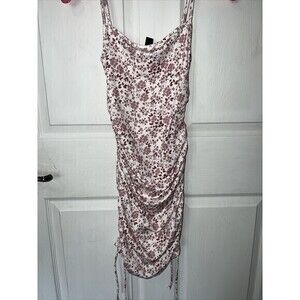 Windsor Women's Bodycon Ruched Drawstrings‎ At Hem Mini Floral Dress Size Small